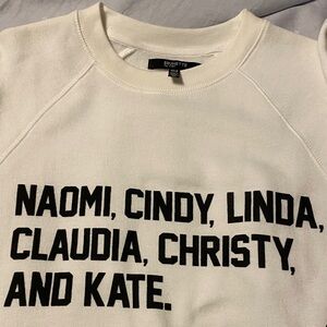 Brunette The Label Roll Call Cream Sweatshirt with Black Text